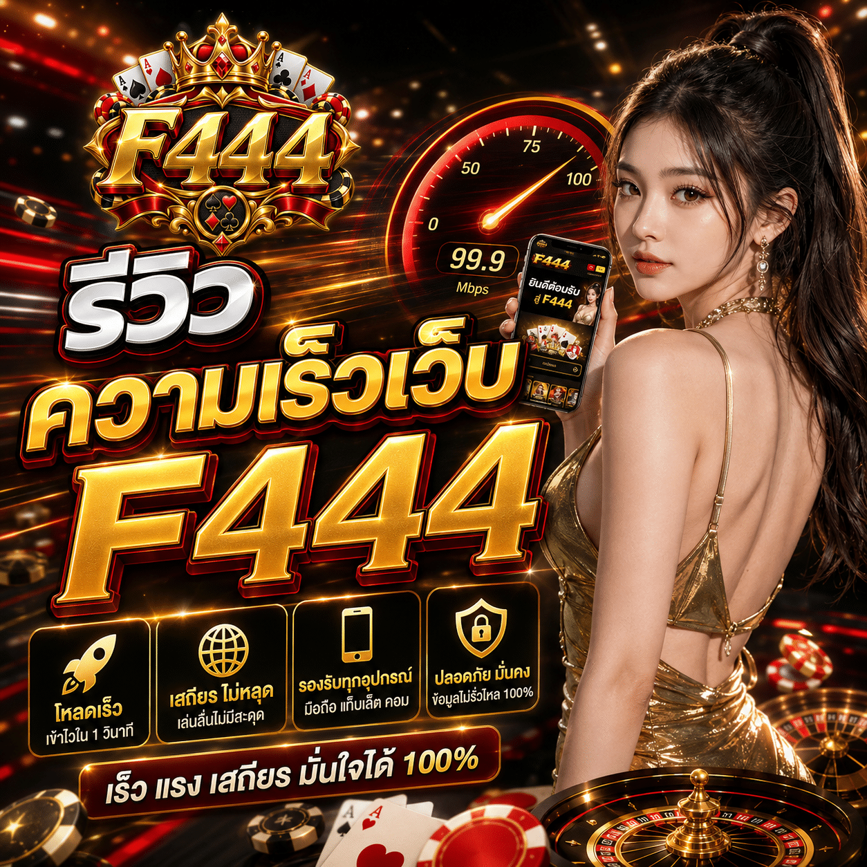 รีวิวความเร็วเว็บ F444 ผมจับเวลาจากนิ้วไม่ใช่จากคะแนนหน้าจอ
